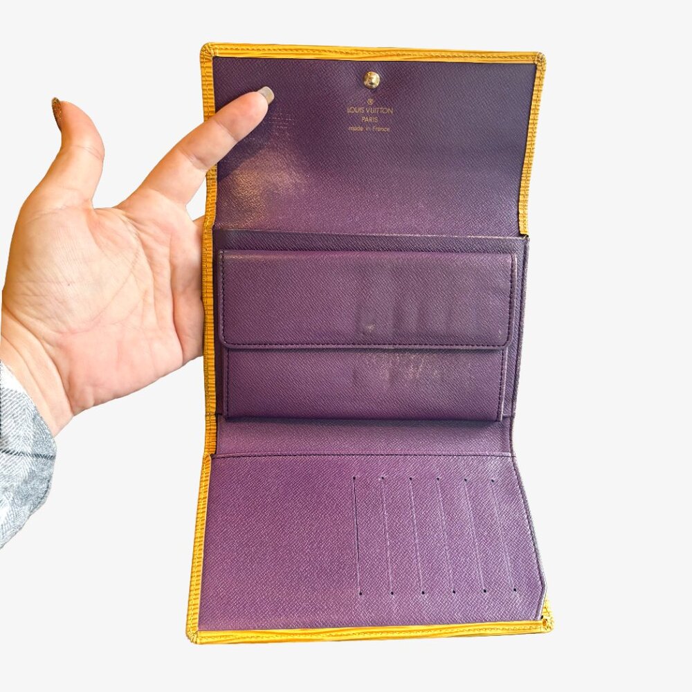 90s Vintage LV Yellow Epi + Purple Taiga Leather SLG 3-way Bundle - Picture 3 of 15